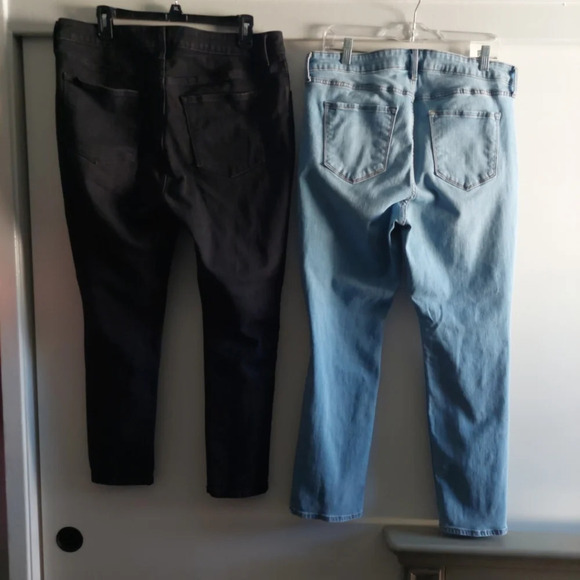 2 pair Women's High-Rise jeans size 16P Old Navy Straightleg & Skinny Casual - Picture 4 of 9